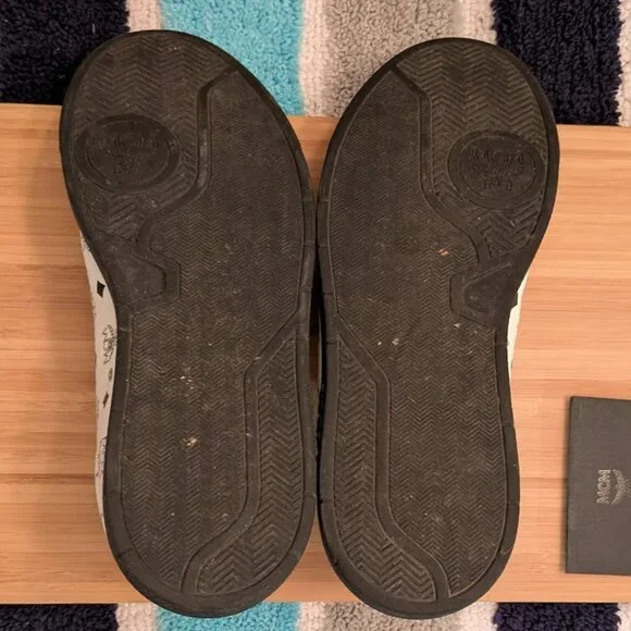 MCM White Black Logo Low-Top Sneakers - Picture 10 of 13